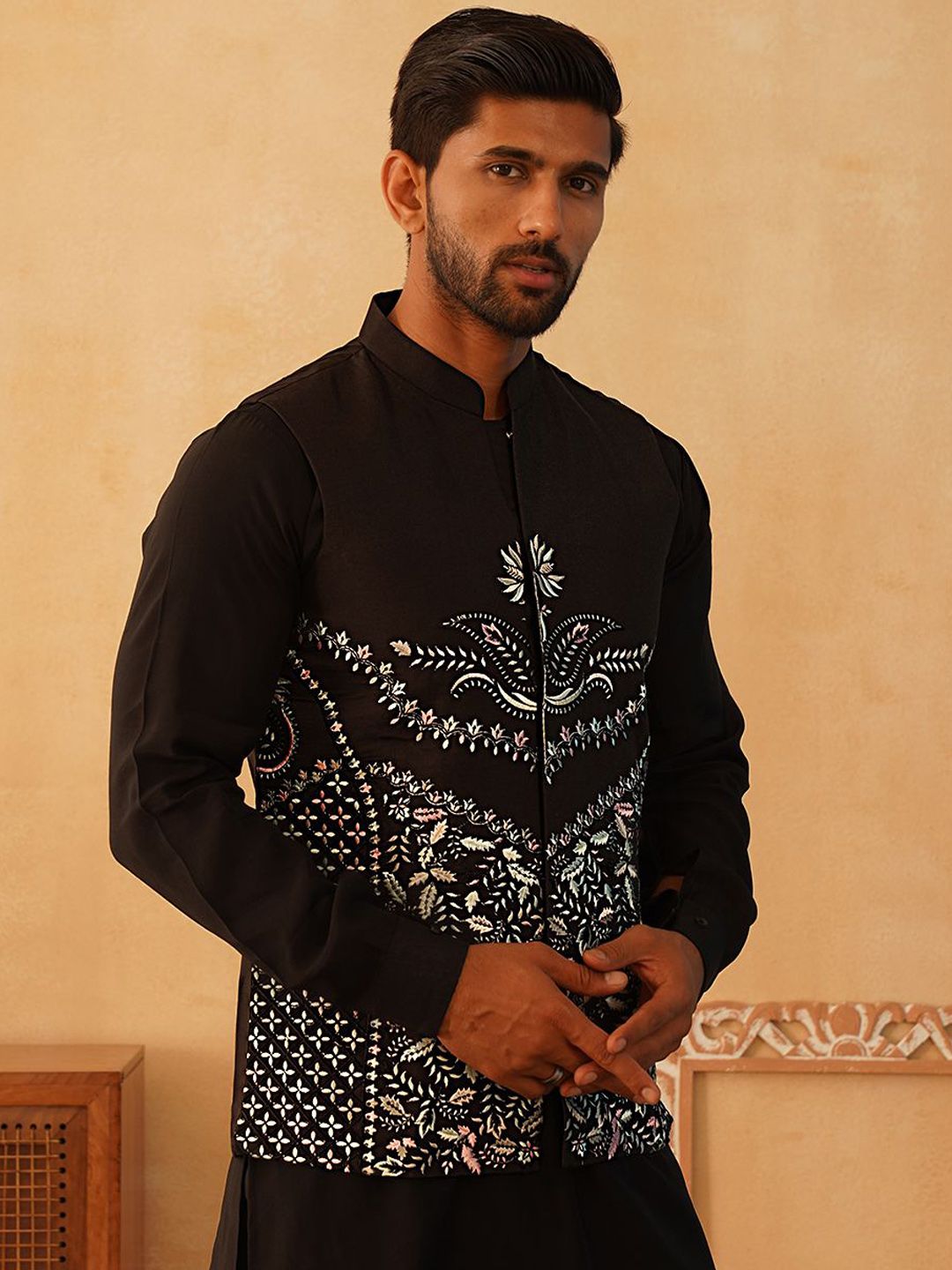 Jompers Embroidered Nehru Jacket-picture-33