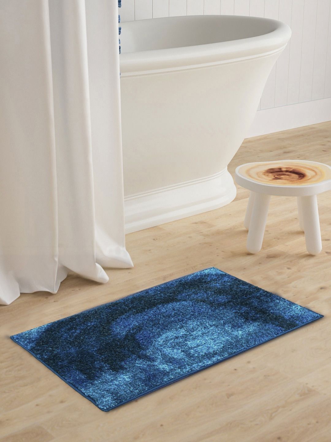 BIANCA Blue & Navy Blue Patterned 1600GSM Anti-skid Bath Rugs-picture-19