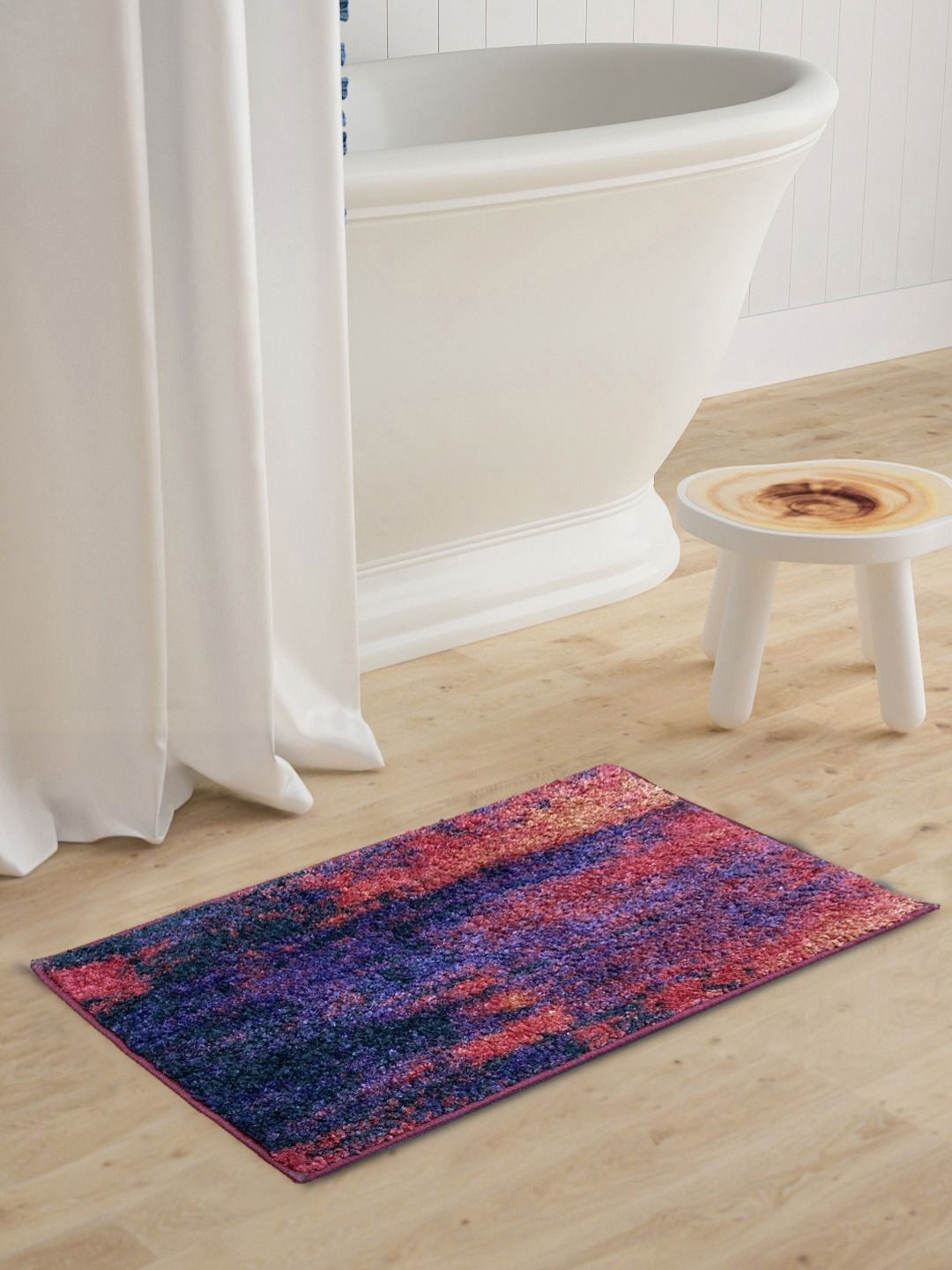 BIANCA Purple & Red Patterned 1600 GSM Anti-Skid Bath Rugs-image-35