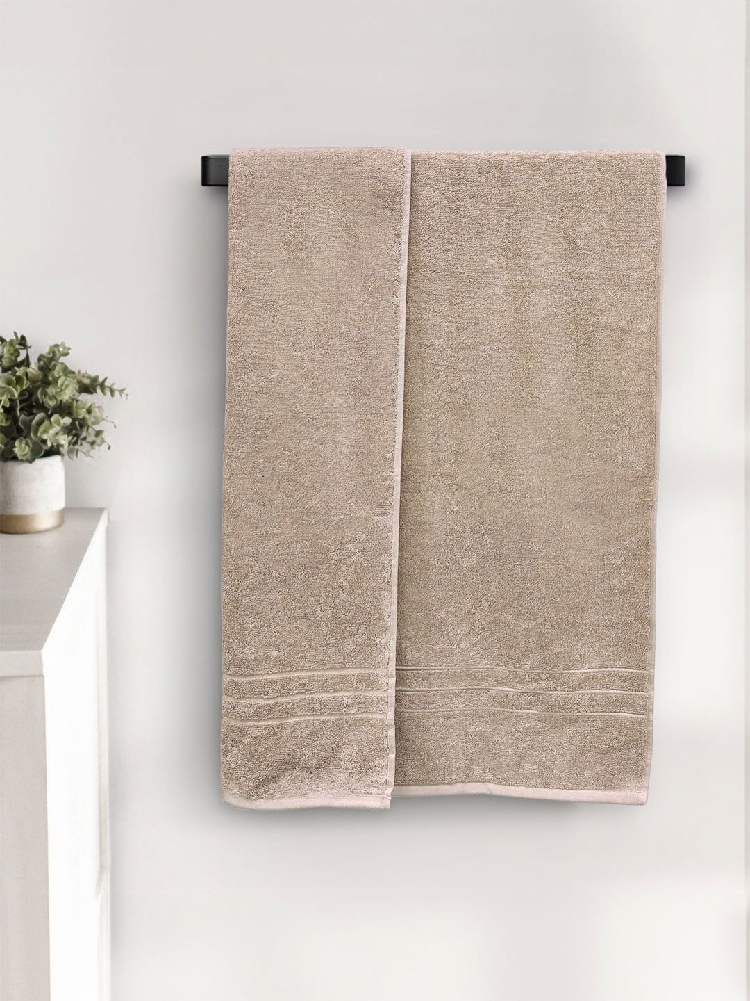 Myntra Elegant Homes Taupe Cotton 650 GSM Bath Towel-image-29