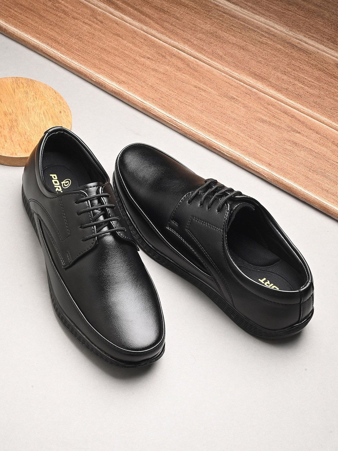 port Men Leather Lightweight Comfortable Extra Soft Formal Shoes-picture-19