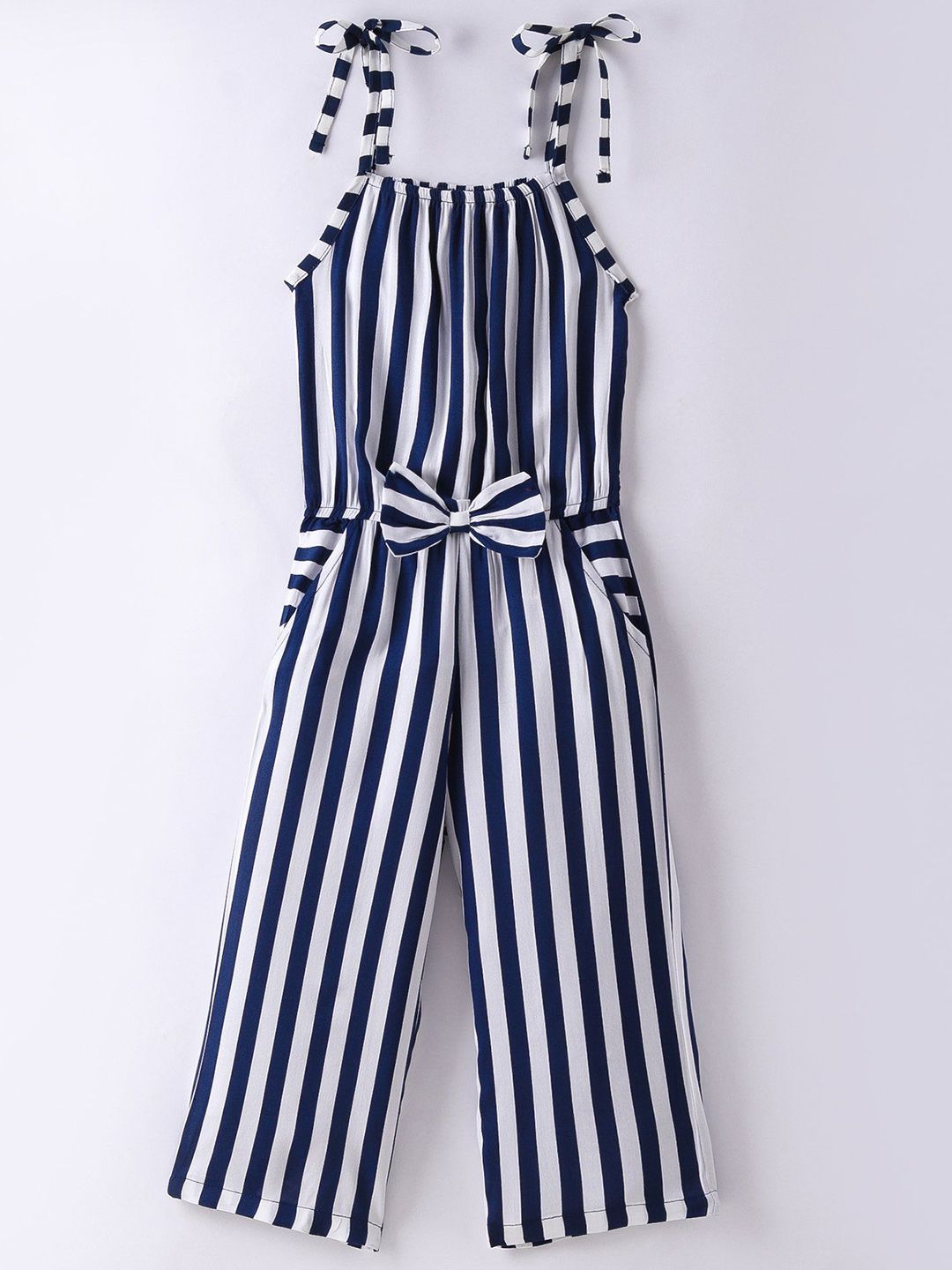CrayonFlakes Girls Striped Basic Jumpsuit-image-46