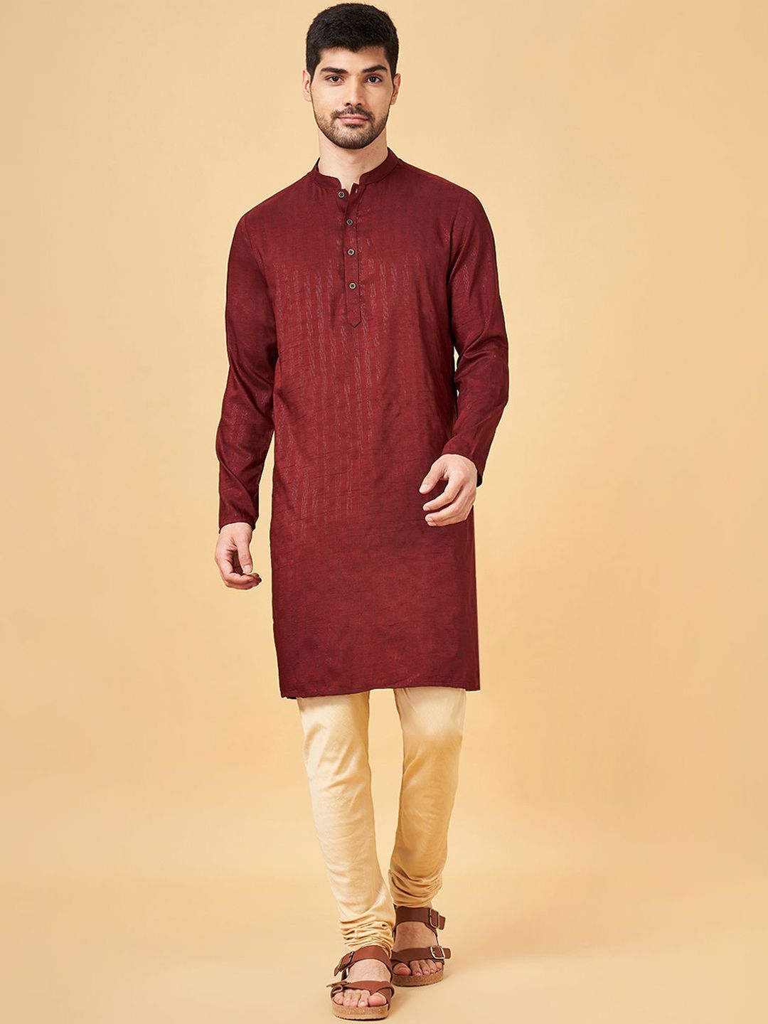 indus route by Pantaloons Men Thread Work Kurta-picture-39