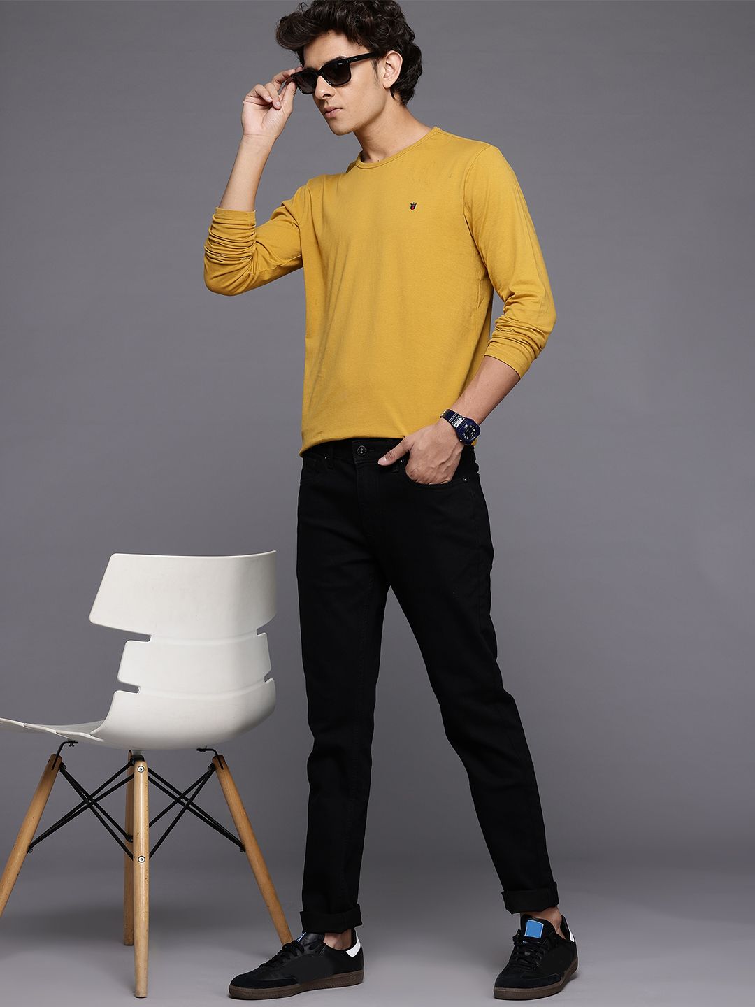 Buy Louis Philippe Full Sleeves Pure Cotton T-shirt - Tshirts for