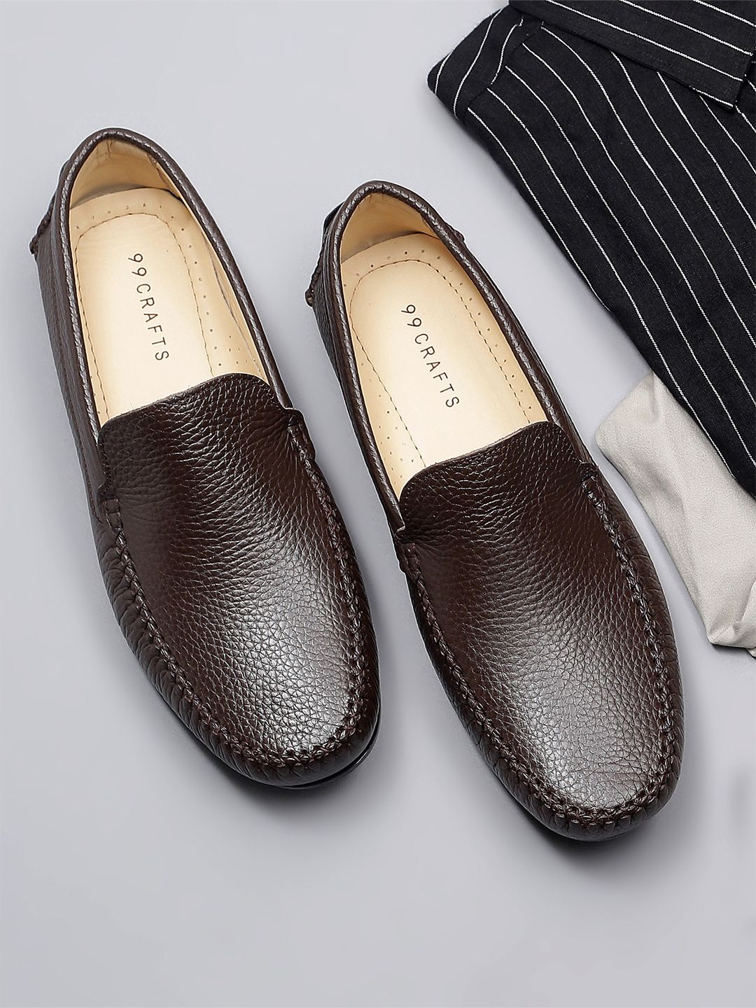 99CRAFTS Men Leather Formal Loafers-picture-12