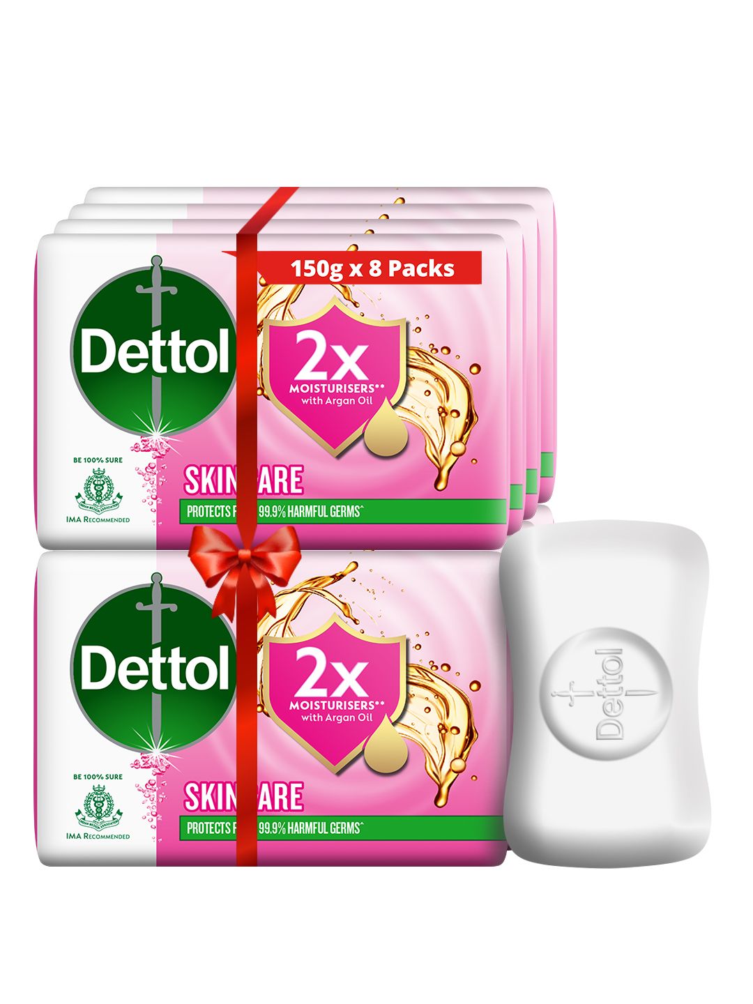 Dettol Set of 8 Skincare Moisturizing Beauty Bathing Soap Bar with Argan Oil - 150 g each-picture-26