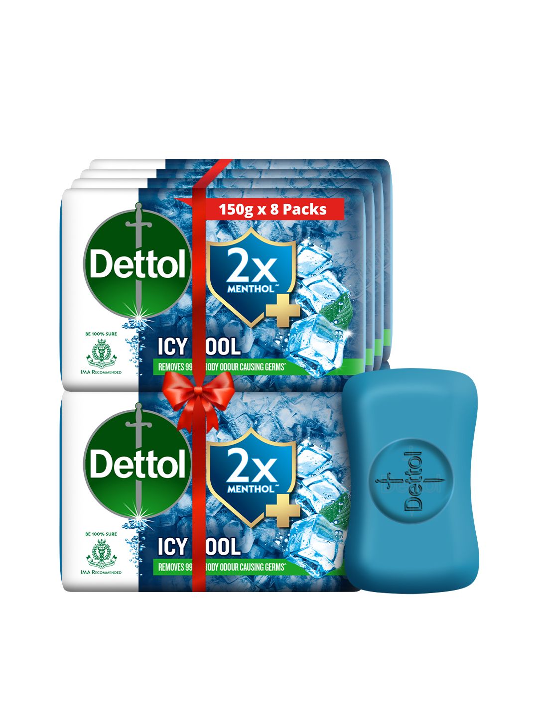 Dettol Set of 8 Icy Cool Bathing Soap Bar with 2x Menthol -  150 g each-picture-17
