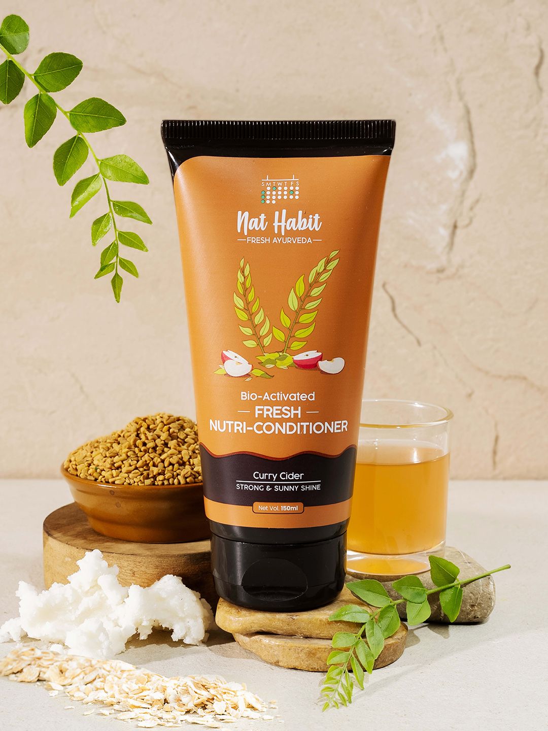 Nat Habit Bio- Activated Fresh Nutri Curry Cider Conditioner for Soft & Shiny Hair- 150ml-picture-2