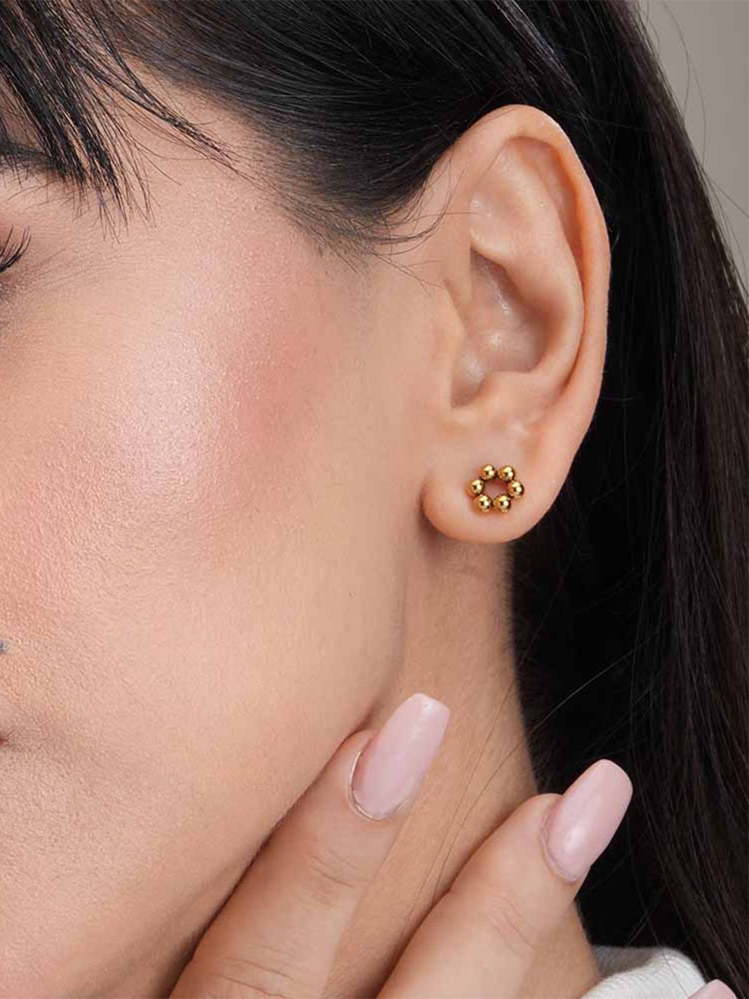 PALMONAS Gold Plated Circular Studs-picture-53