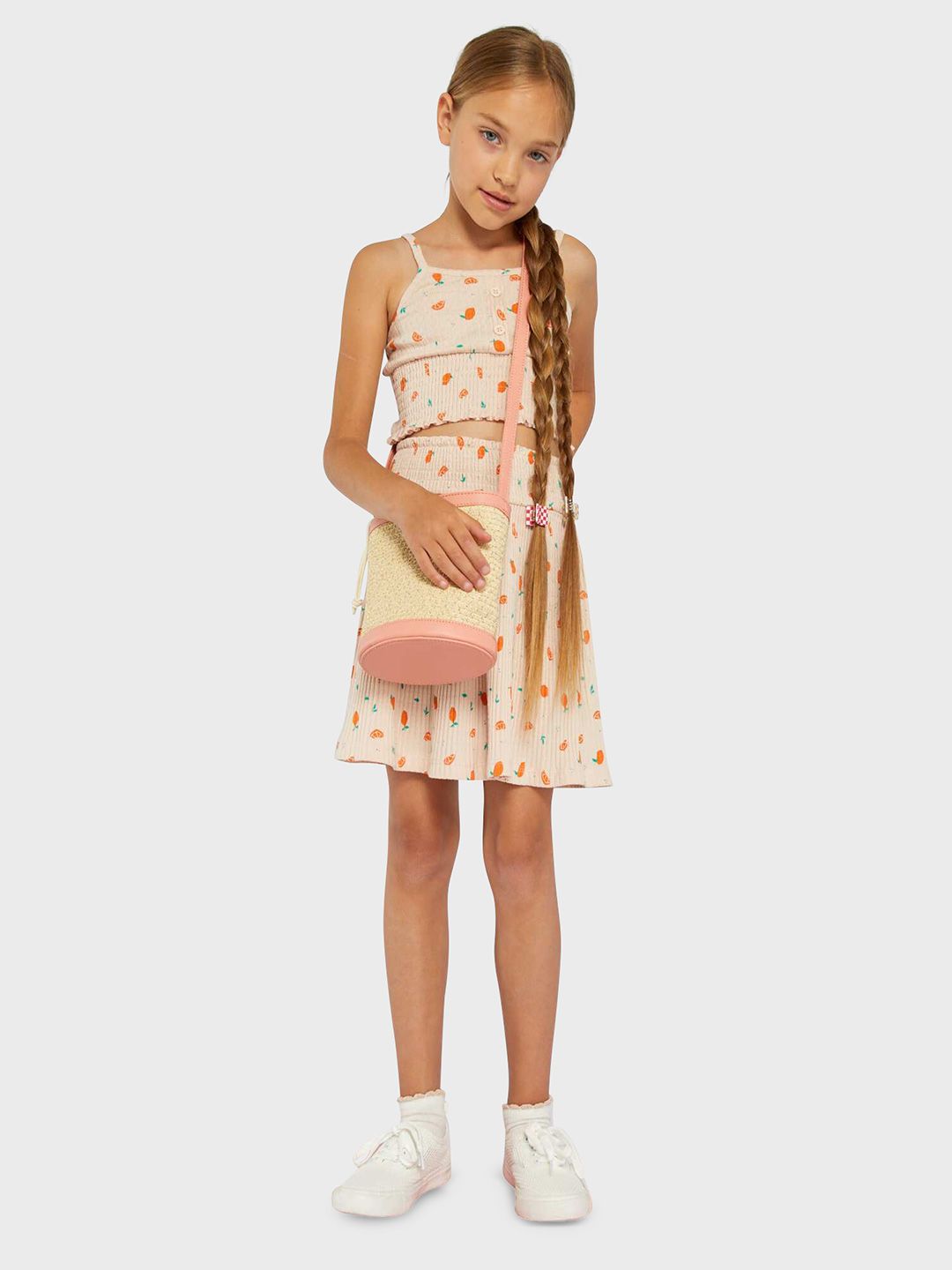 KIABI Girls Printed Cotton Flared Above KneeSkirts-image-38