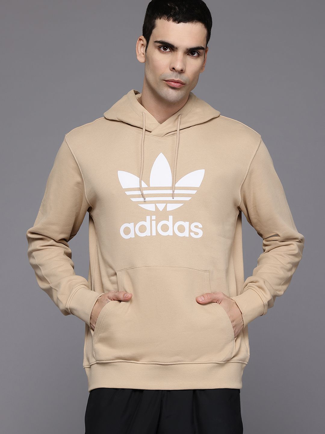 ADIDAS Originals Brand Logo Print Trefoil Hooded Sweatshirt-picture-28