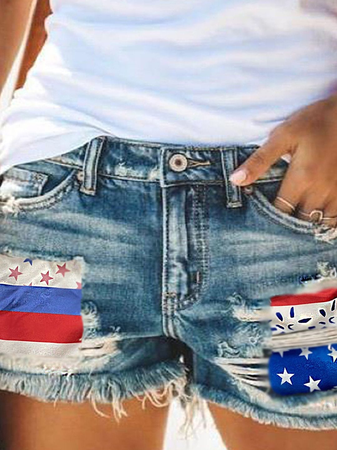 LULU & SKY Women Slim Fit High-Rise Denim Shorts-image-48