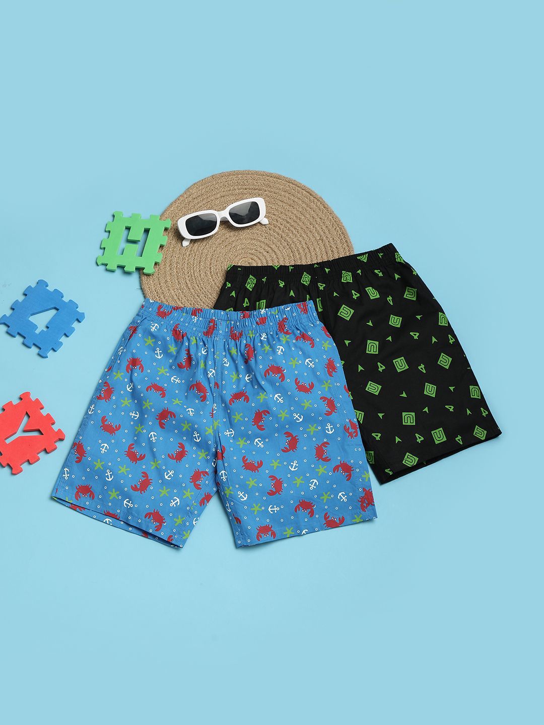 V-Mart Boys Pack Of 2 Printed Regular Fit Shorts-picture-13