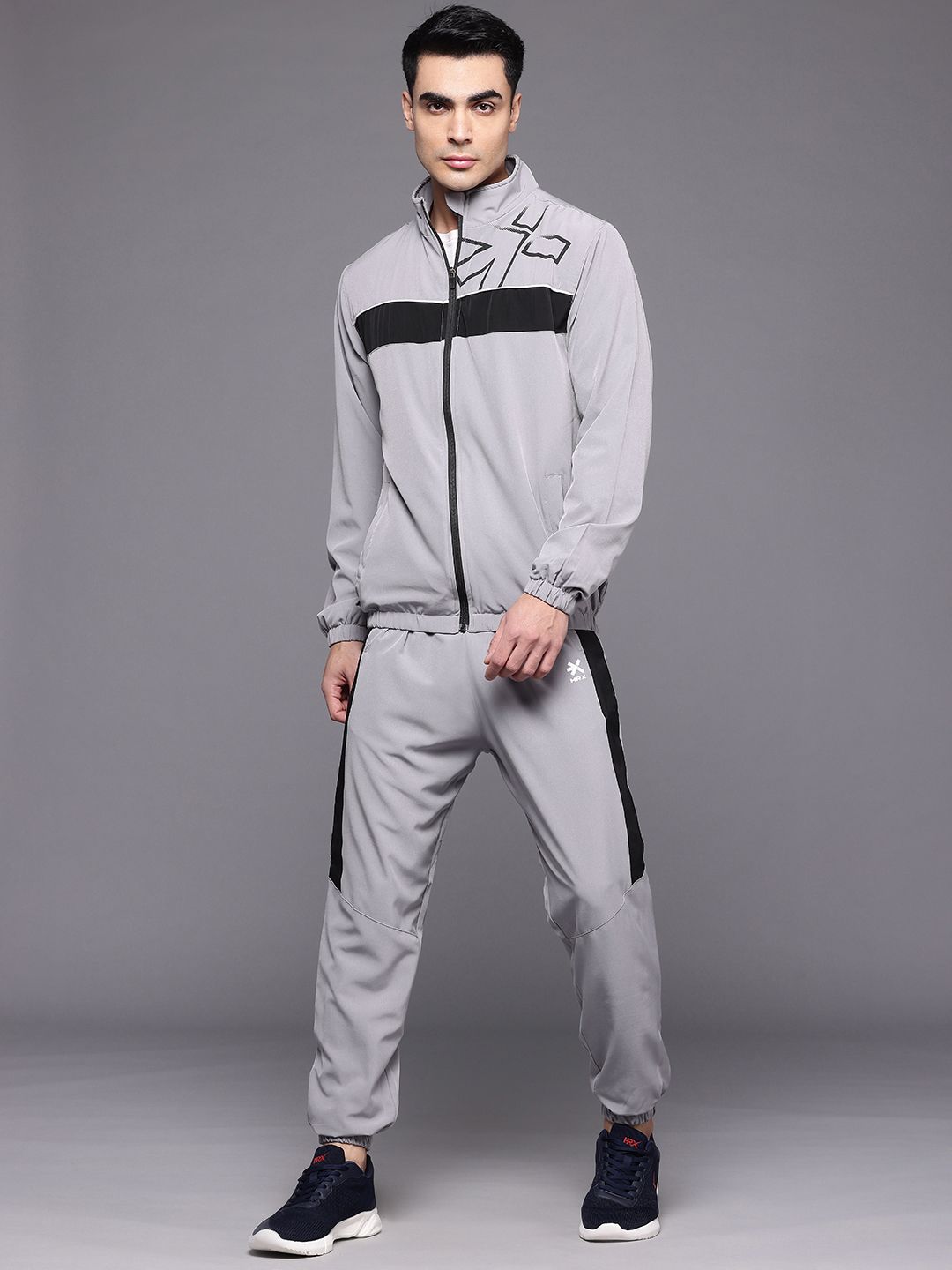 HRX by Hrithik Roshan Brand Logo Printed Rapid-Dry Running Zip-Up Tracksuit-picture-58