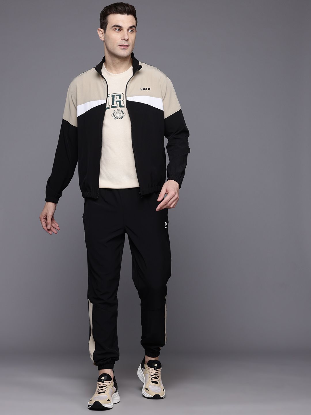 HRX by Hrithik Roshan Men Colourblocked Rapid-Dry Running Track Suit