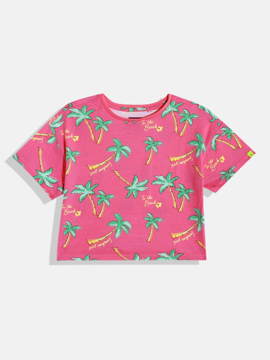 Allen Solly Junior Girls Tropical Printed Pure Cotton T-shirt-picture-50