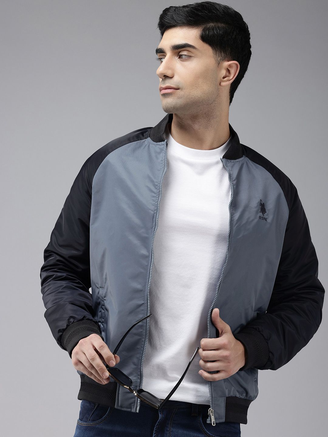 U.S. Polo Assn. Denim Co. Mandarin Collar Raglan Sleeves Bomber Jacket-picture-31