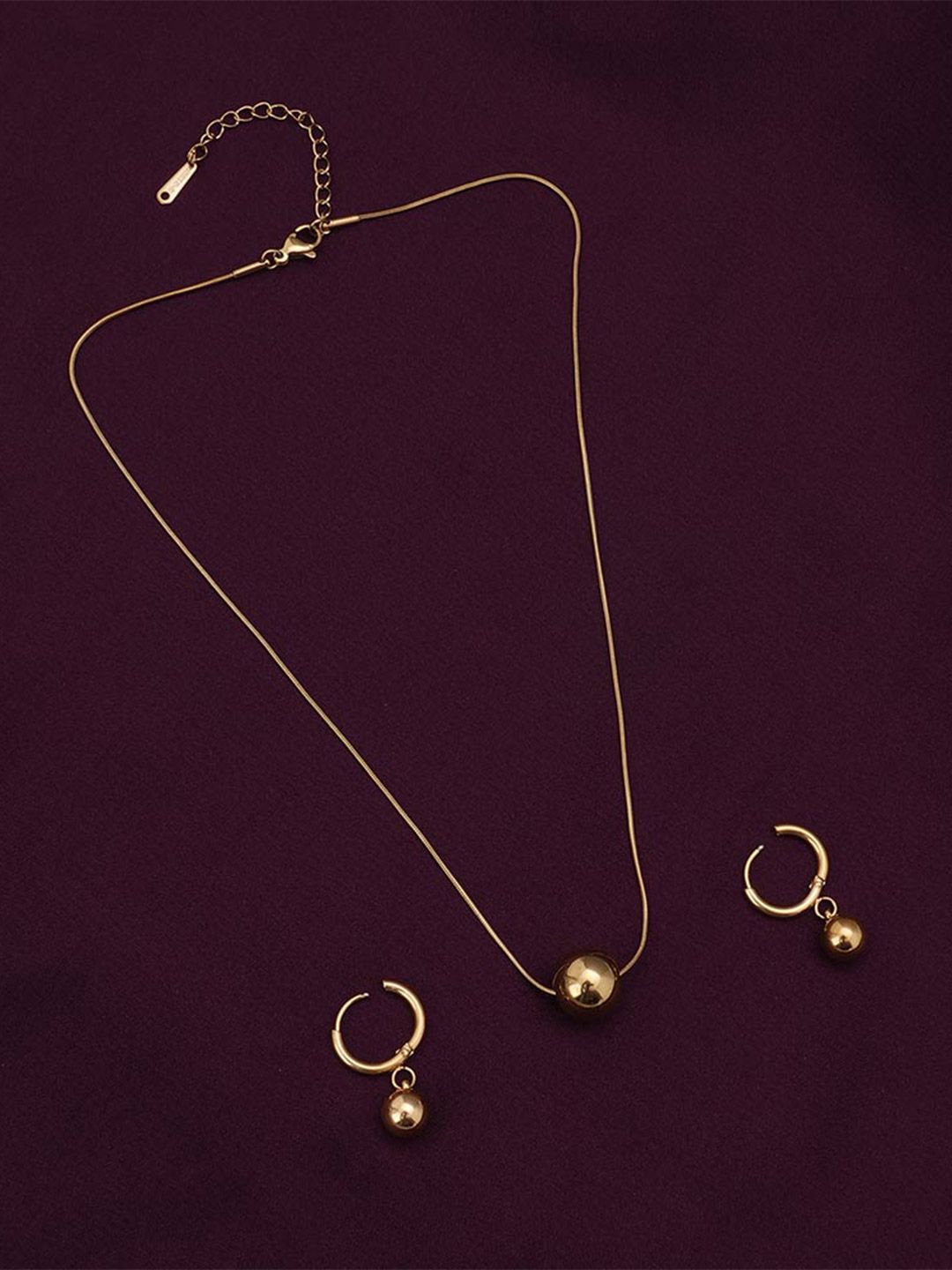 PALMONAS Gold-Plated Stainless Steel Orb Jewellery Set-picture-40