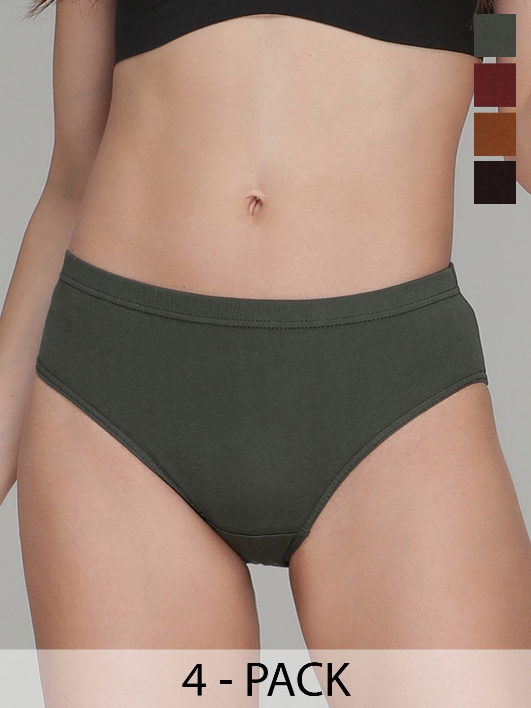 AMUL COMFY Pack Of 3 Cotton Mid Rise Hipster Briefs-picture-33