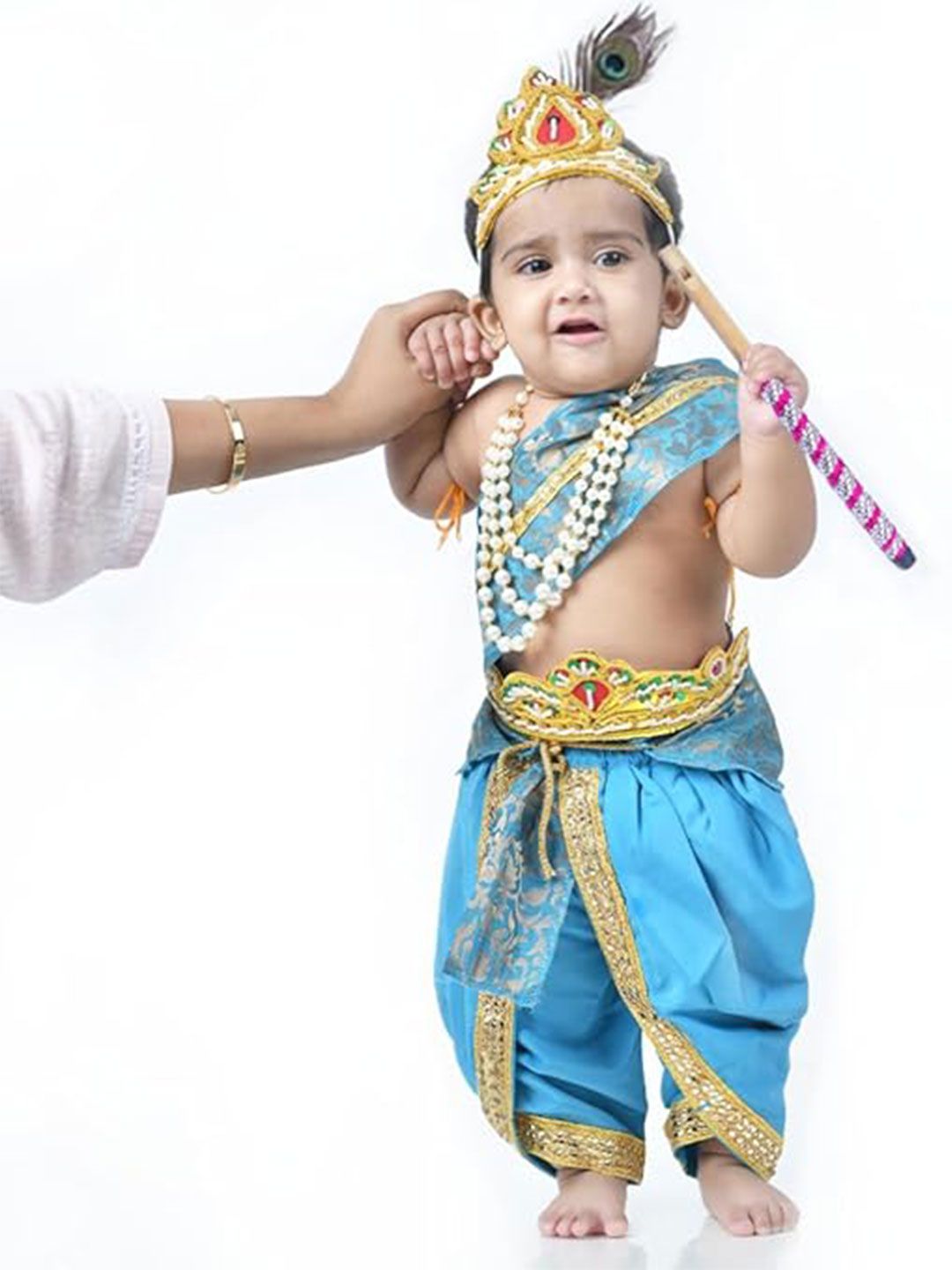 itsmycostume Kids Tribal Print Satin Maxi Dress-image-6