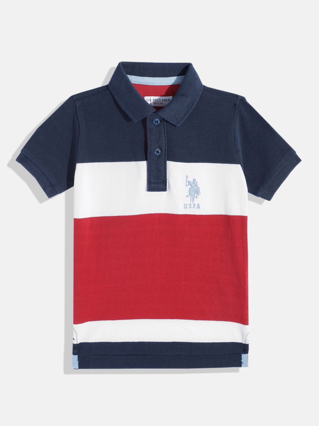U.S. Polo Assn. Kids Boys Striped Polo Collar Pure Cotton T-shirt-picture-22
