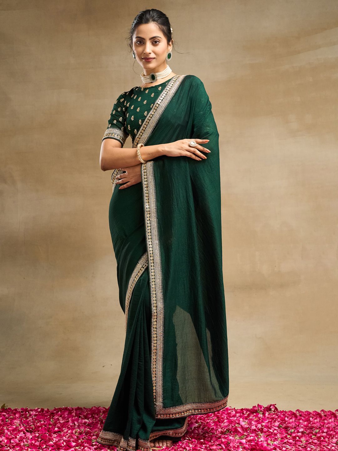 kasee Solid Embroidered Pure Silk Saree-picture-27