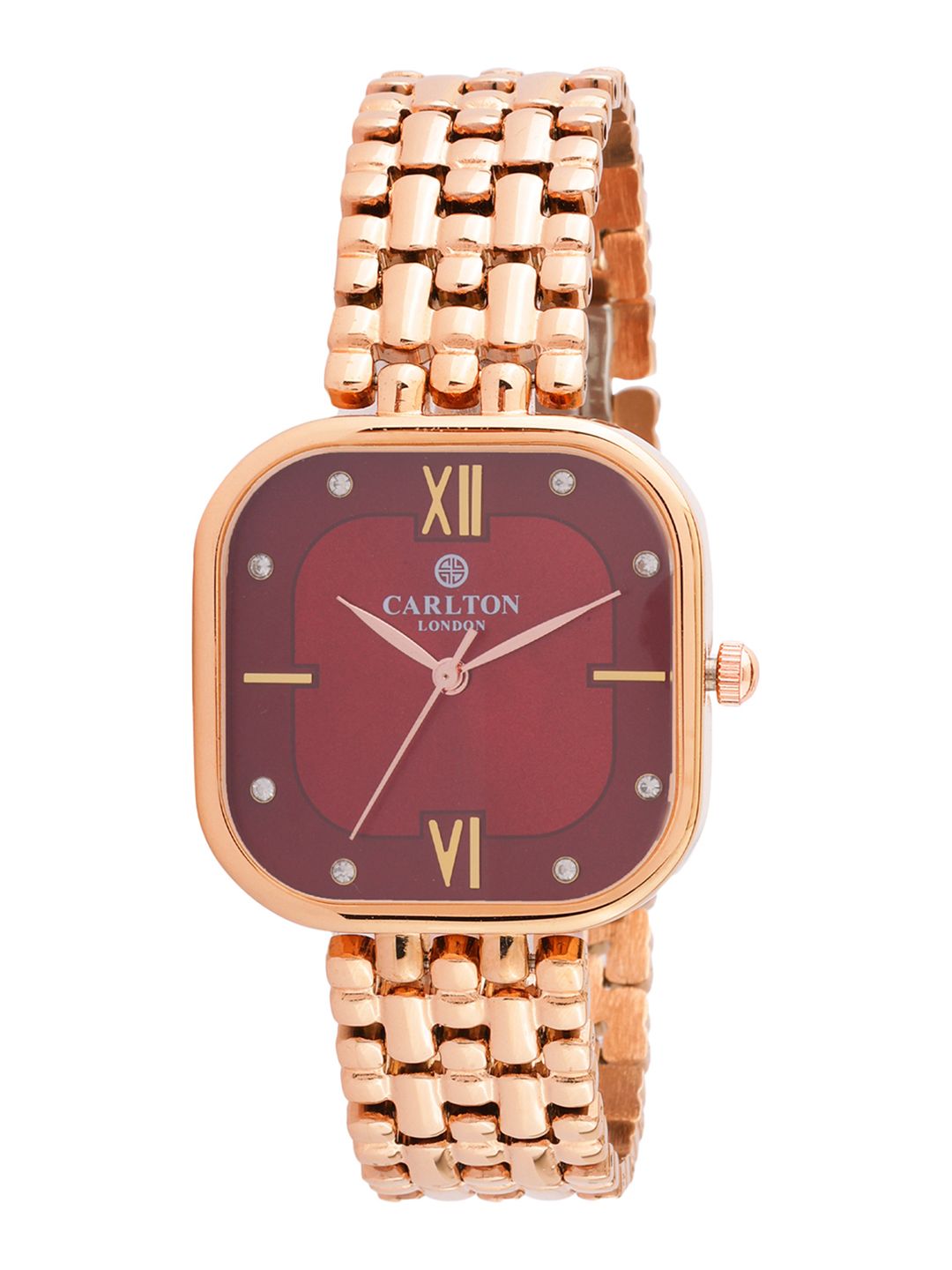 Carlton London Women Brass Dial & Bracelet Style Straps Analogue Watch CLSSCRED-image-49