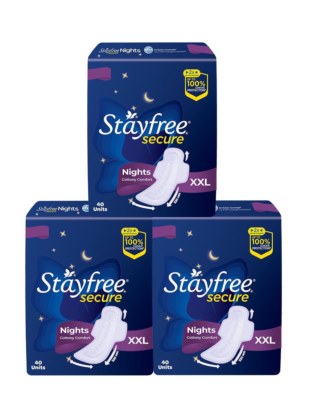 Stayfree Secure Nights B2G1 Sanitary Napkins Combo - 40 Pads each-image-16