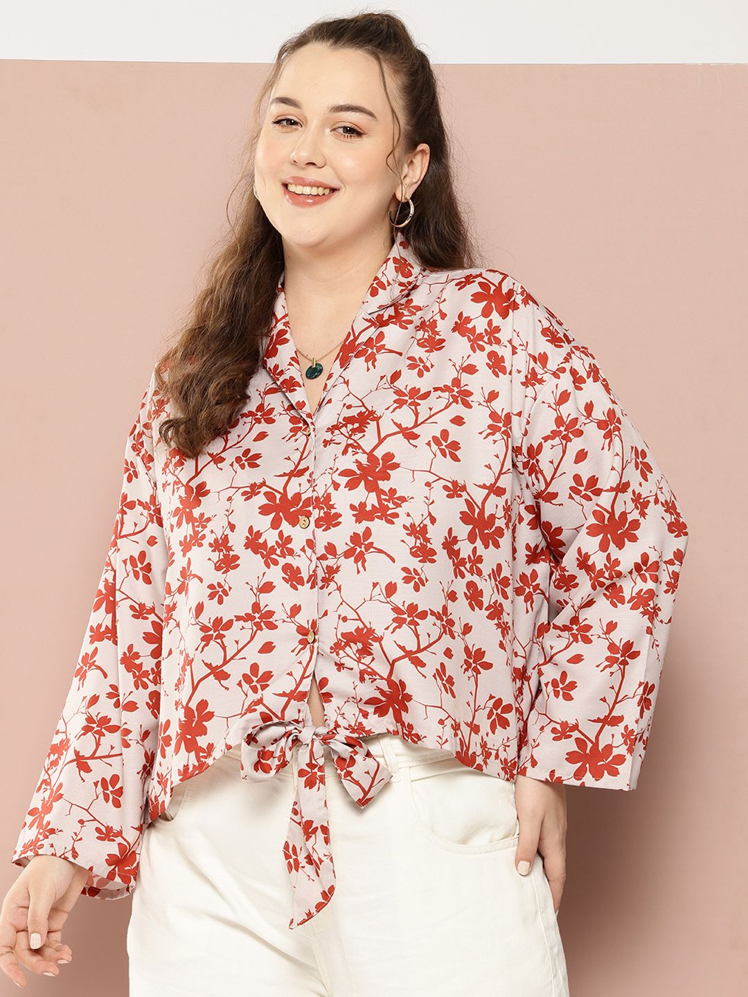 Sztori Plus Size Floral Print Shirt Style Top-picture-34