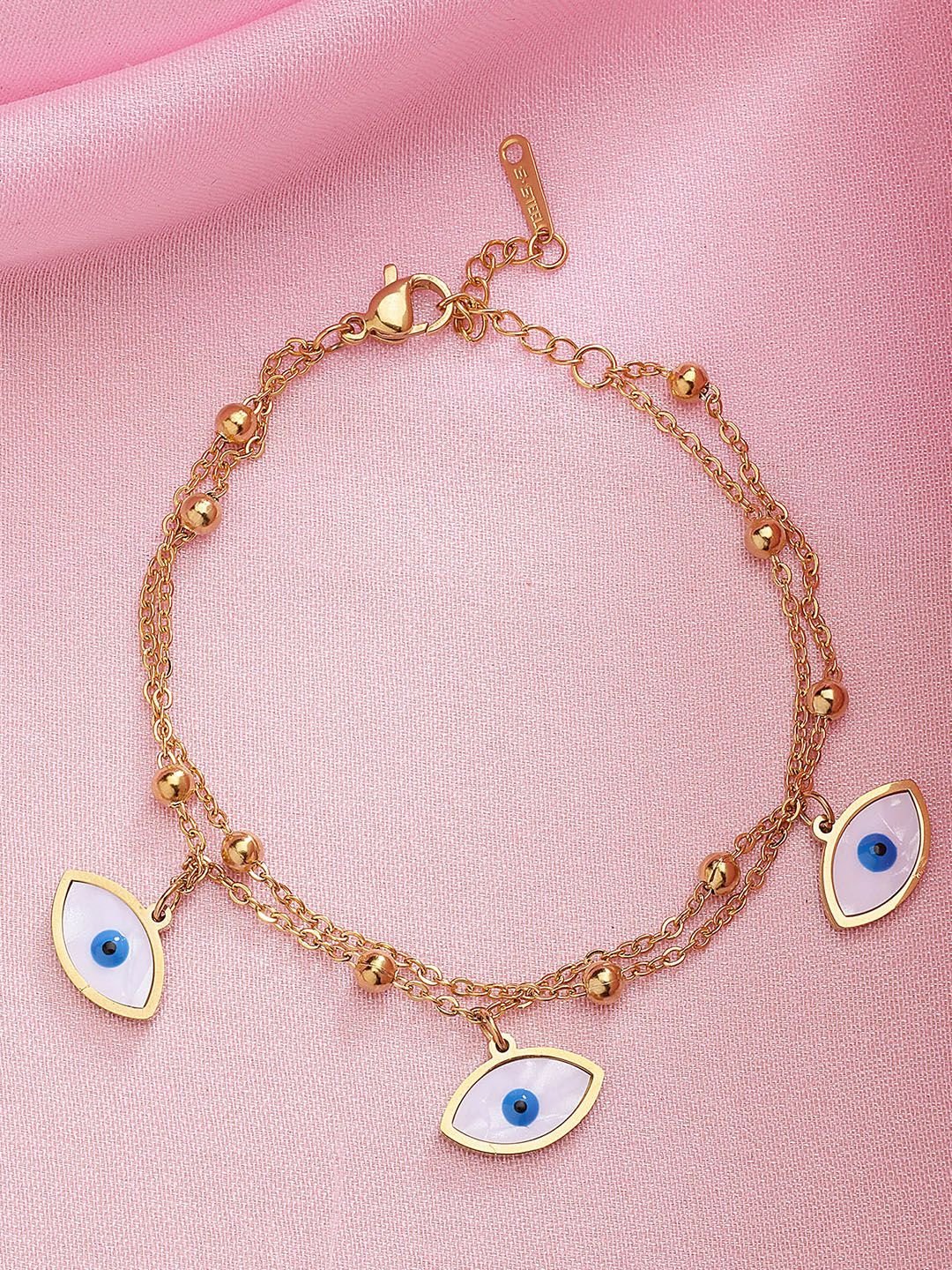 Bohey by KARATCART Women Gold-Plated Link Bracelet-picture-10