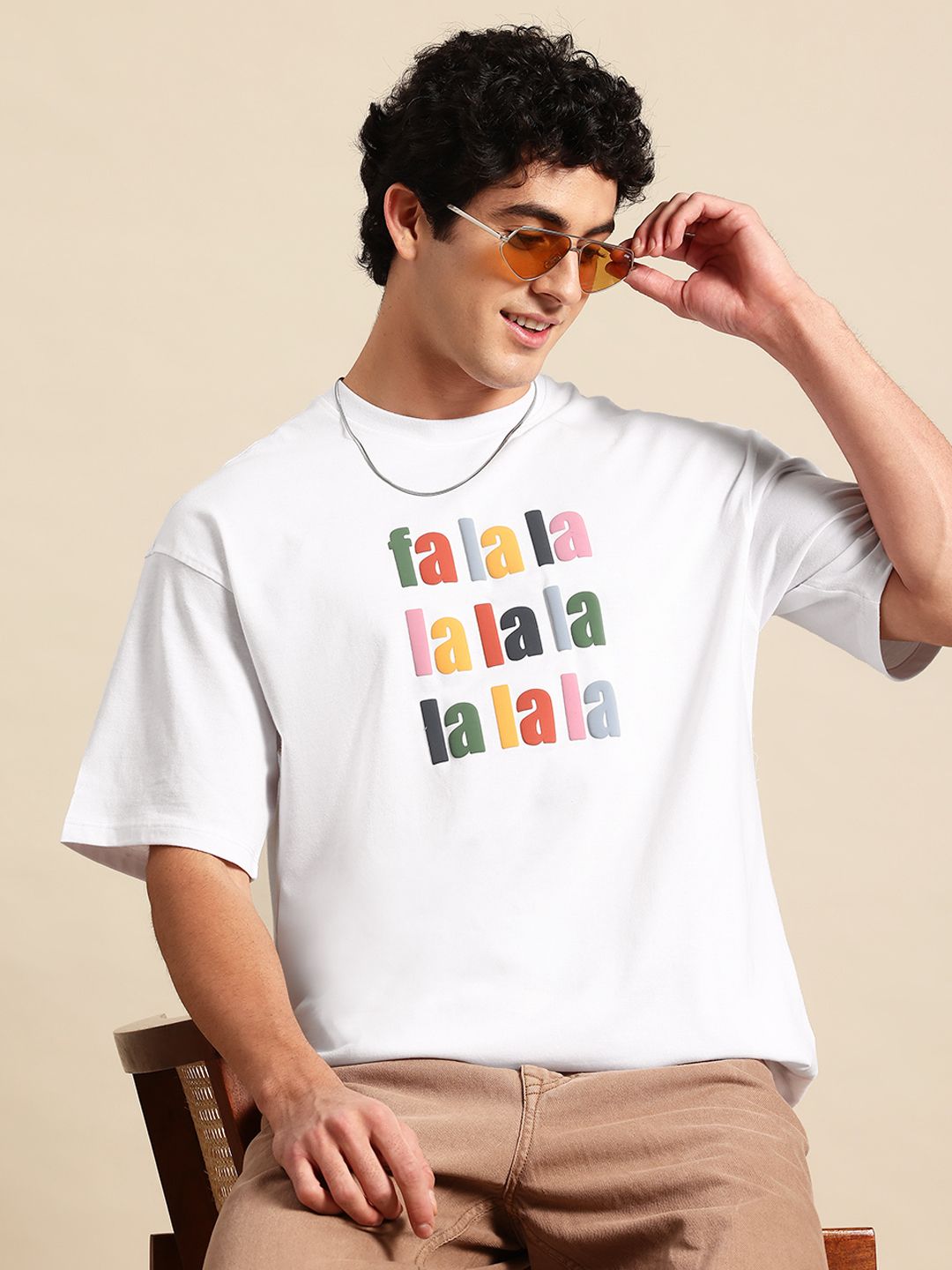 Mast & Harbour Typography Printed Drop-Shoulder Sleeves T-shirt-picture-27