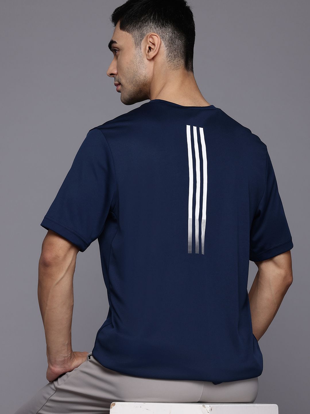 ADIDAS M Logo 3-Stripes Printed Training T-shirt