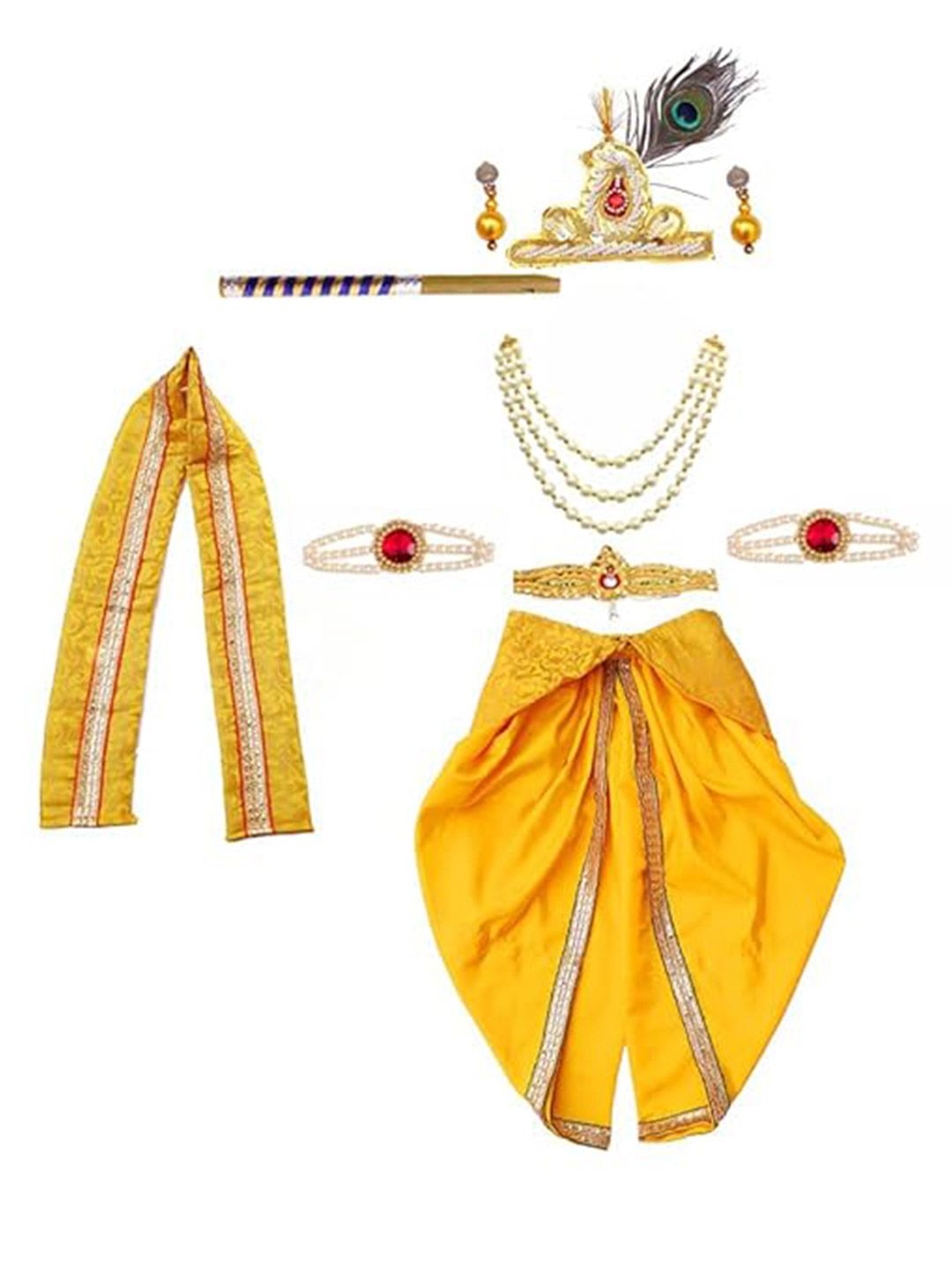 Itsmycostume Kids Shree Krishna Costume With Jewellery Set-picture-36