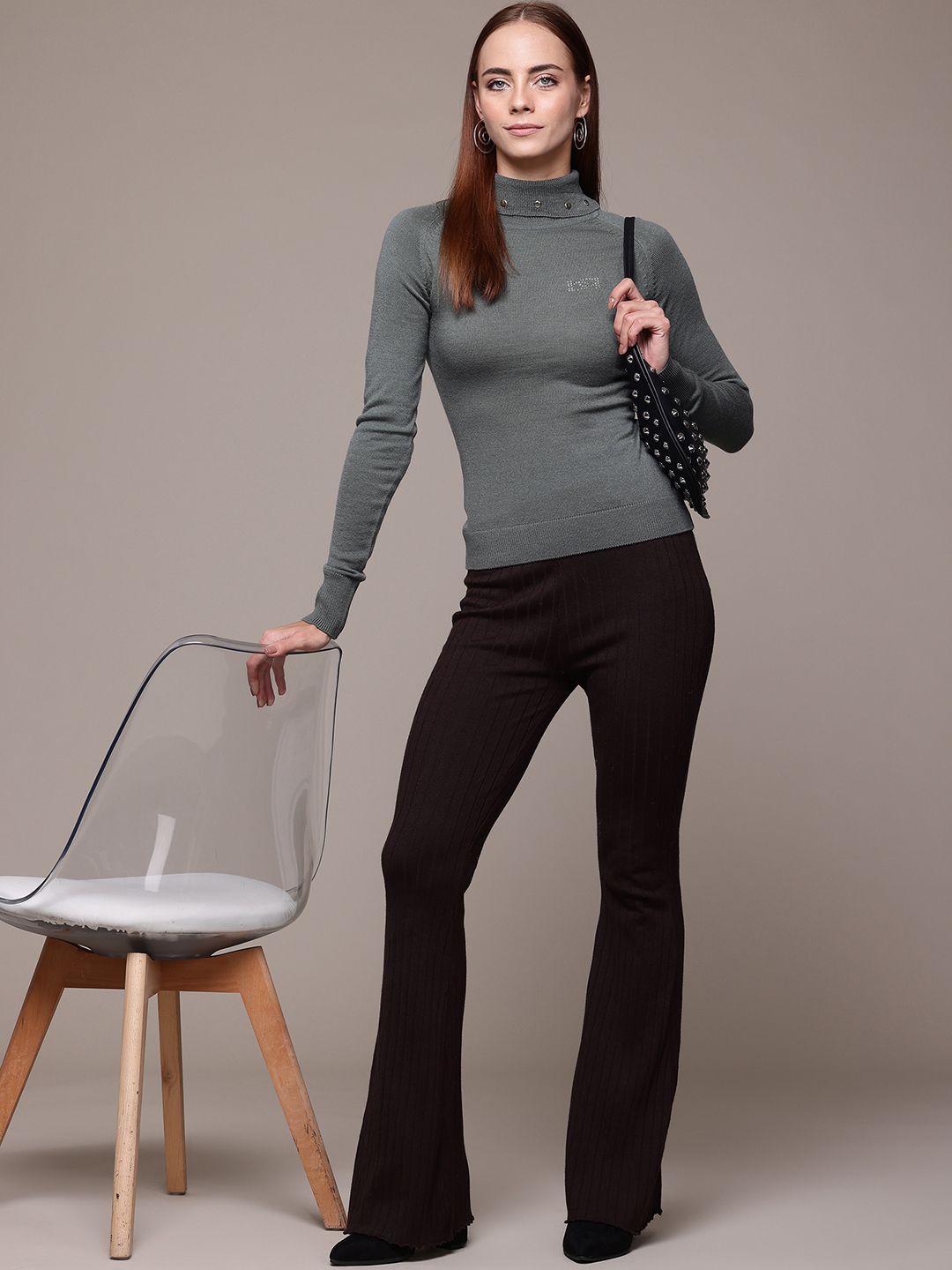 Buy Bebe Exclusive Collection Rivet Detail Sweater - Sweaters for Women ...