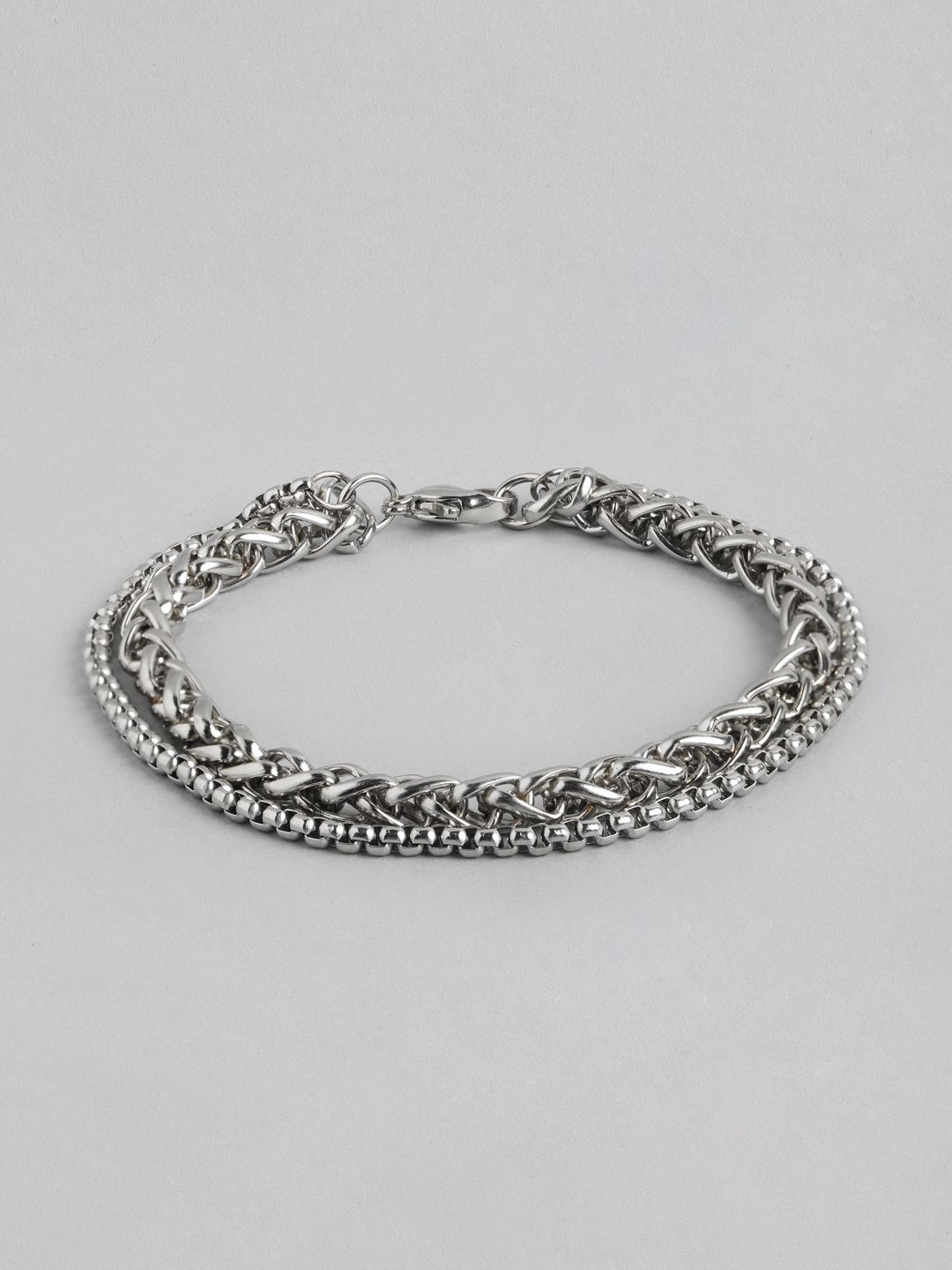 PARIS HAMILTON Unisex Oxidised Silver-Plated Link Bracelet-picture-4