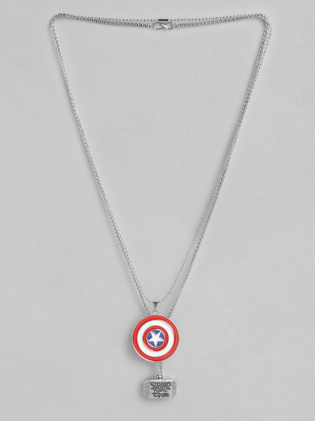 PARIS HAMILTON Unisex Set Of 2 Silver-Plated Avenger Chains-picture-2