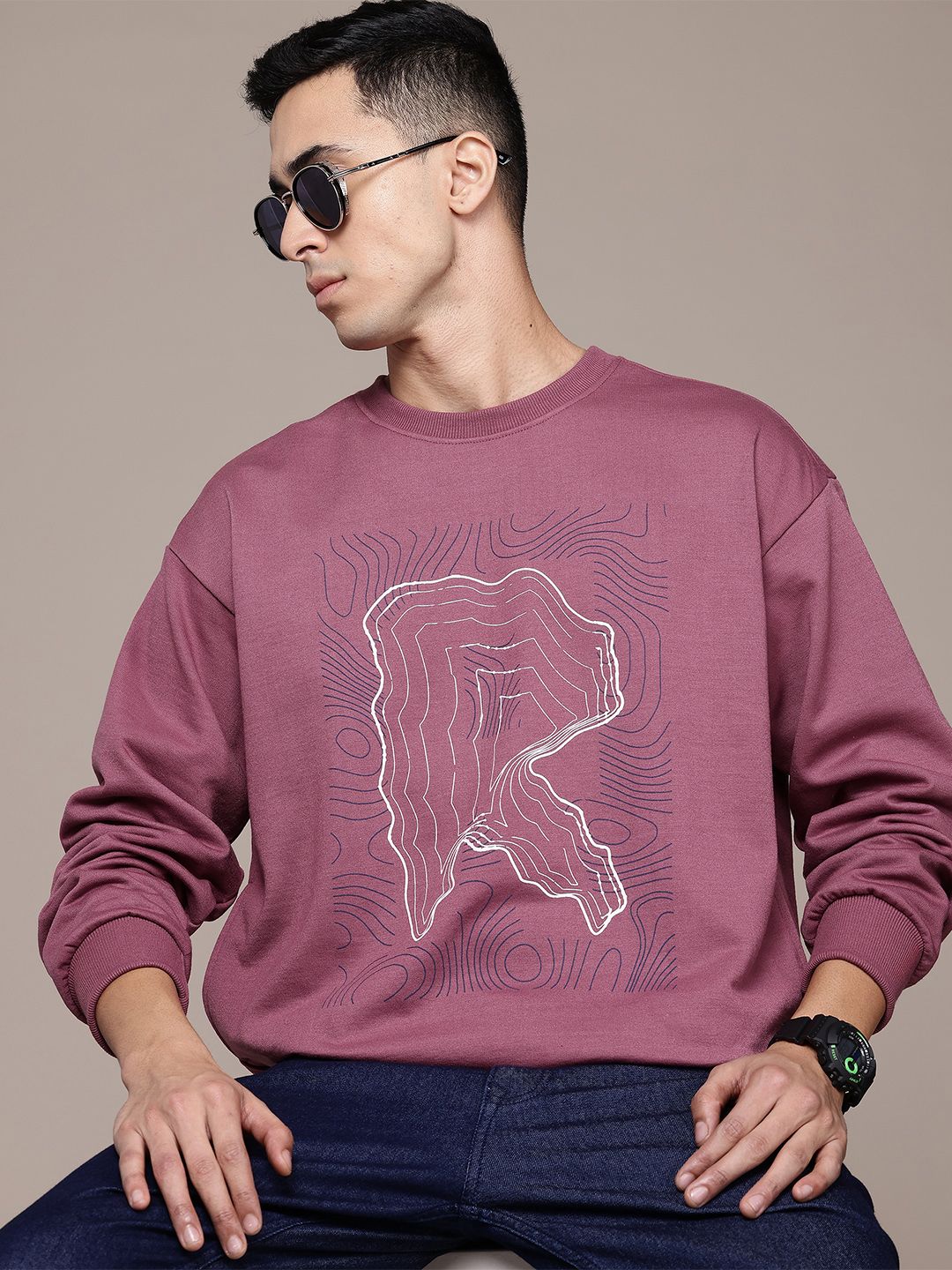 The Roadster Lifestyle Co. Men Printed Relaxed Fit Sweatshirt-image-32