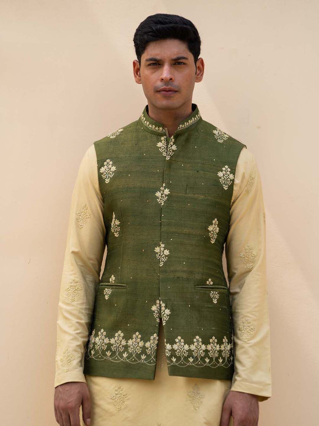 Ayush Jain Embroidered Woven Nehru Jacket-picture-15