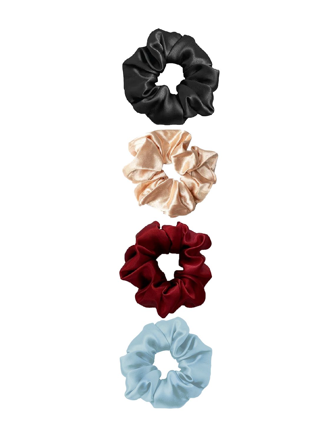 MAJESTIQUE 4 Pcs Satin Silk Scrunchies-image-45