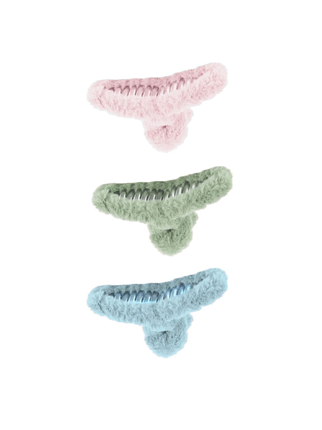 MAJESTIQUE 3 Pcs Soft Fur Hair Clutchers-picture-28