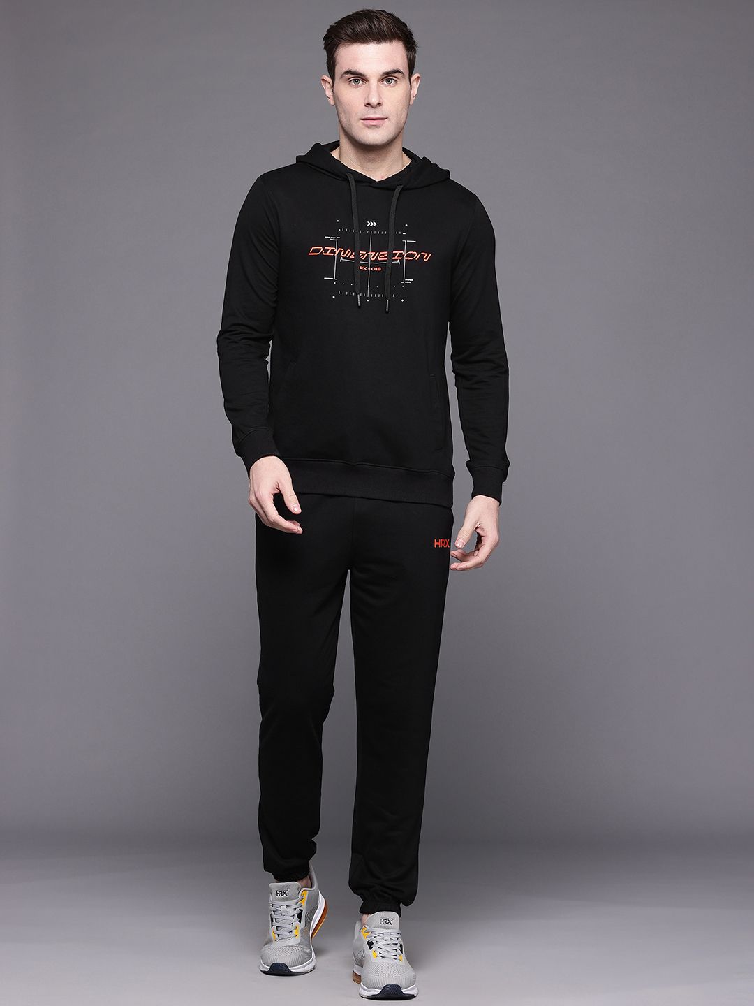 HRX by Hrithik Roshan Typography Printed Hooded Lifestyle Tracksuit-image-43