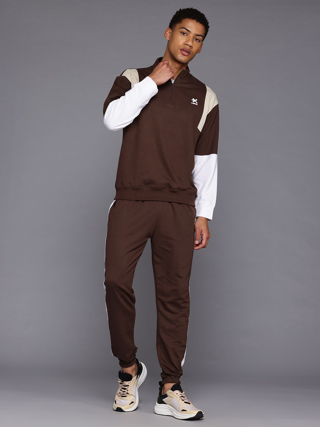 HRX by Hrithik Roshan Colourblocked Lifestyle Tracksuit-image-43