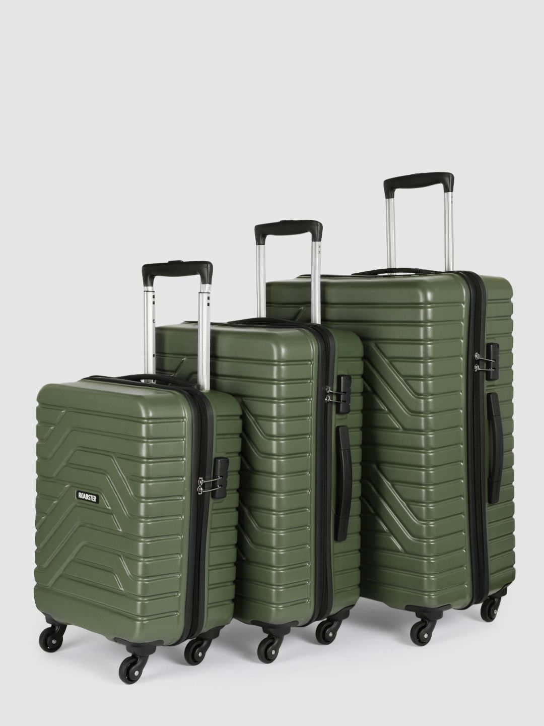 Roadster Unisex NEXO Set of 3 Hard Sided Trolley Suitcases - Cabin, Medium & Large-picture-40