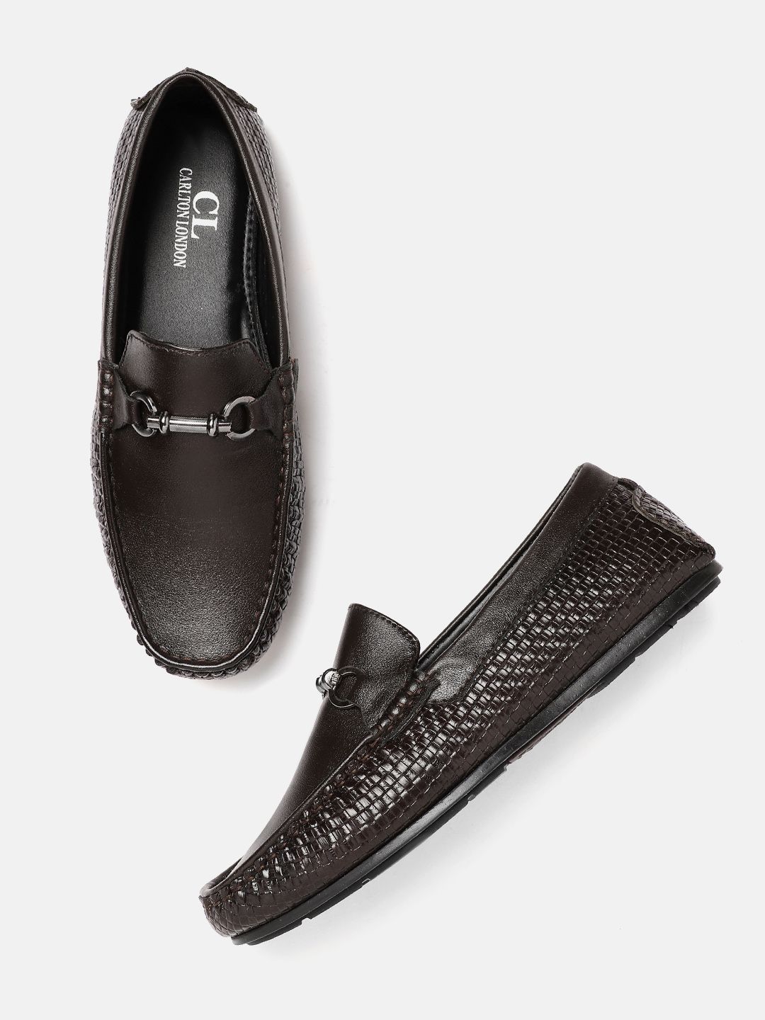 Carlton London Men Textured Horsebit Loafers-picture-27