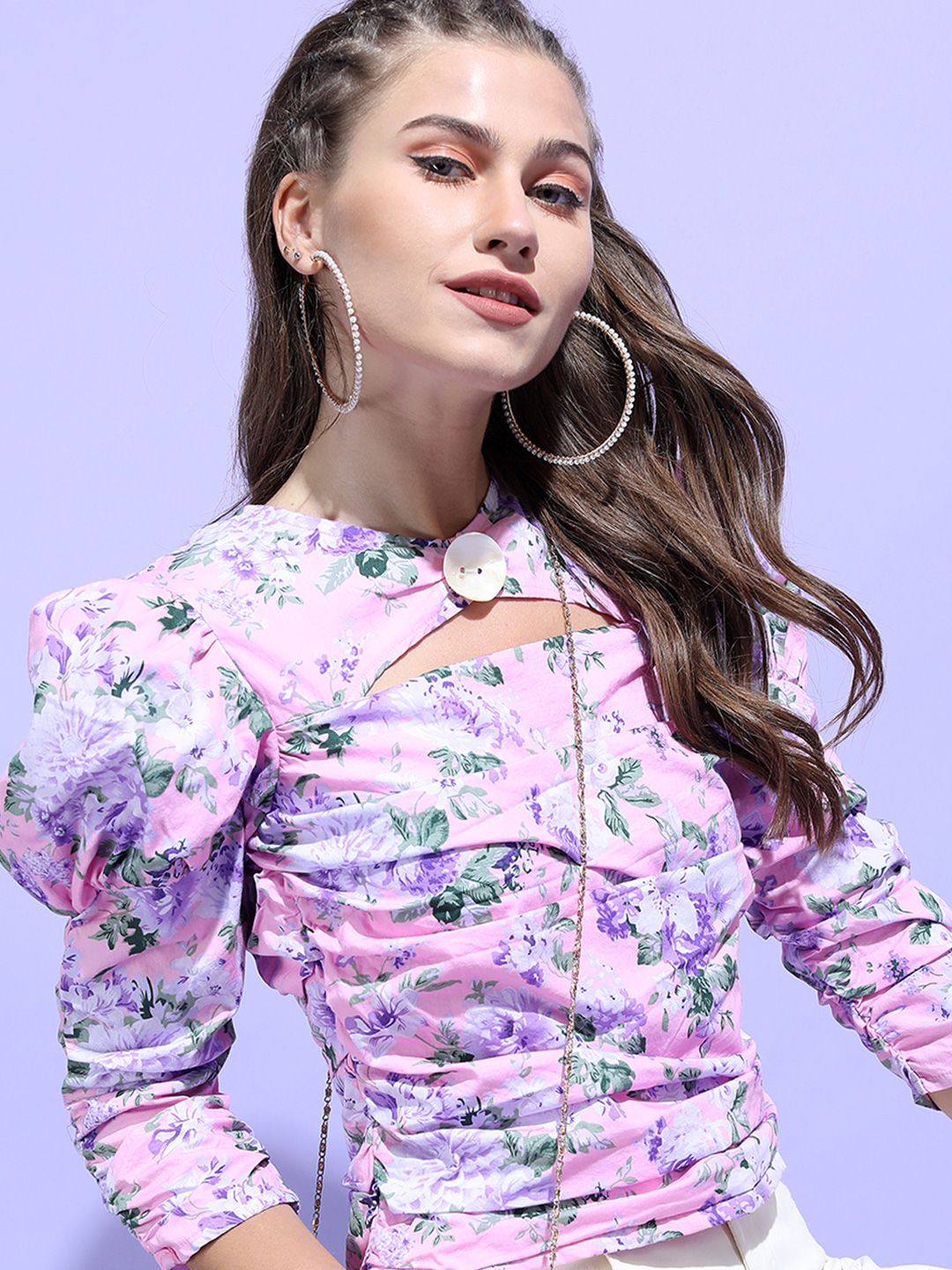 Tokyo Talkies Floral Print Cotton Top-picture-35