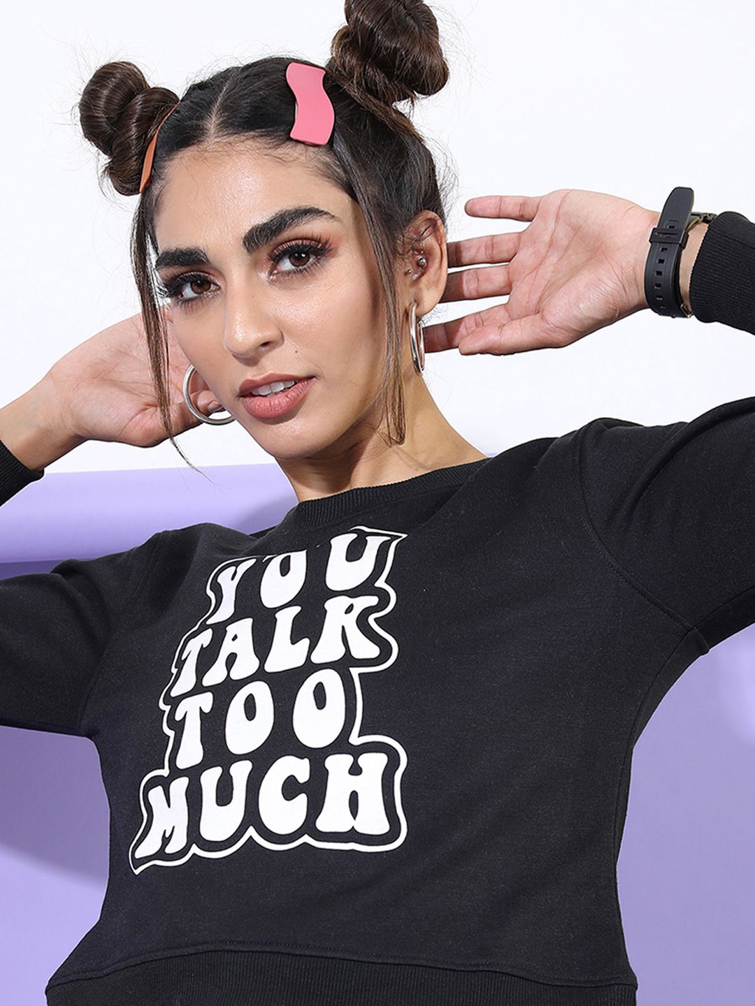 Tokyo Talkies Women Printed Hooded Sweatshirt-picture-43