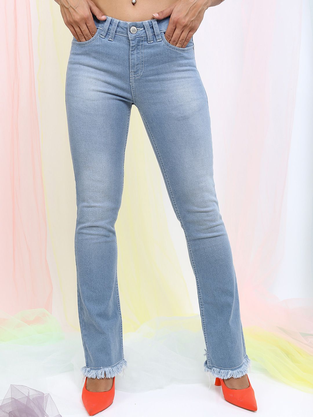 Tokyo Talkies Women Bootcut Heavy Fade Stretchable Jeans-image-34