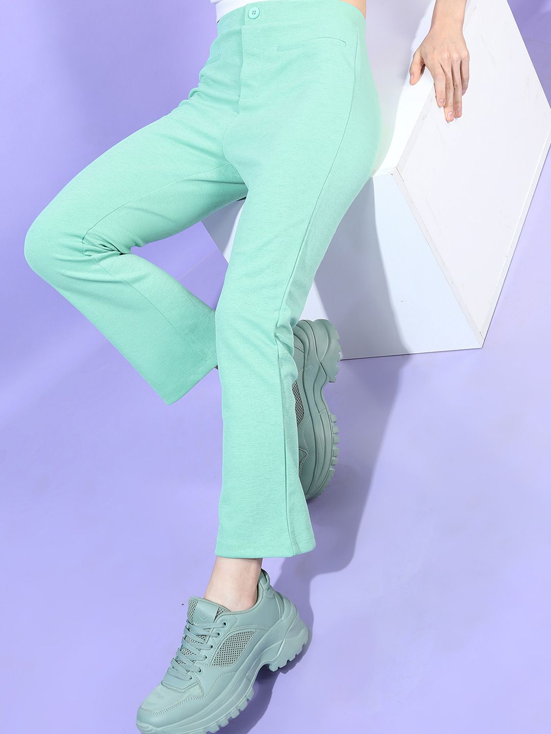 Tokyo Talkies Women Solid Flared Trousers-picture-24