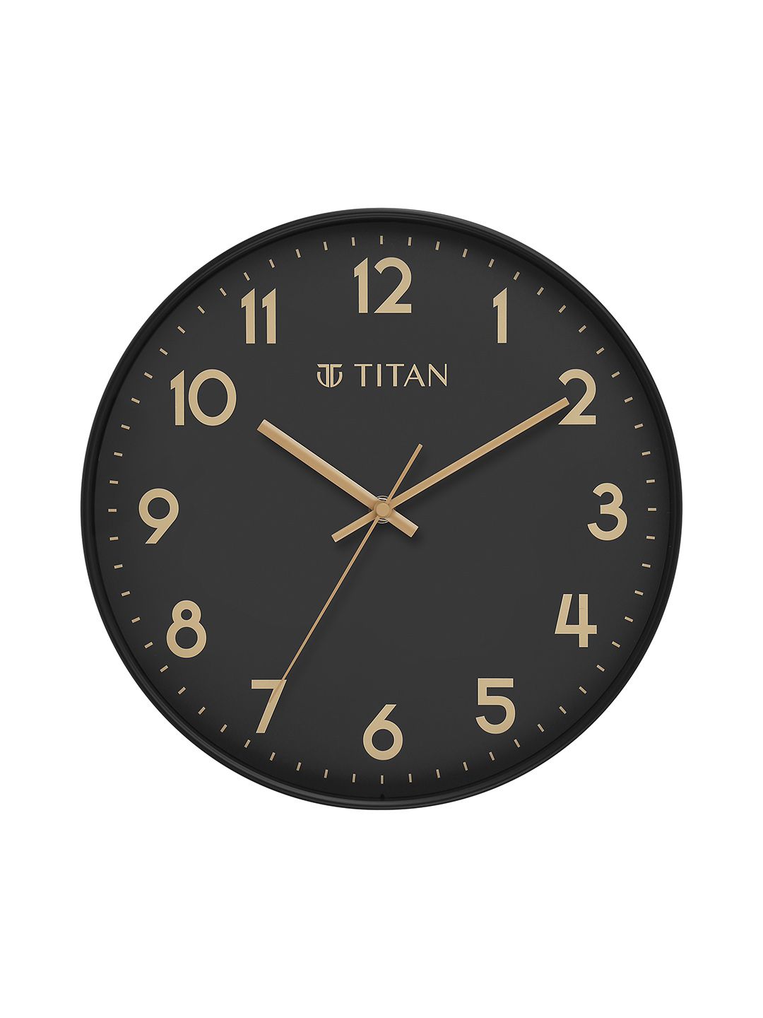 Titan Black & Gold-Toned Contemporary AnalogueRound Shaped Wall Clock-image-40