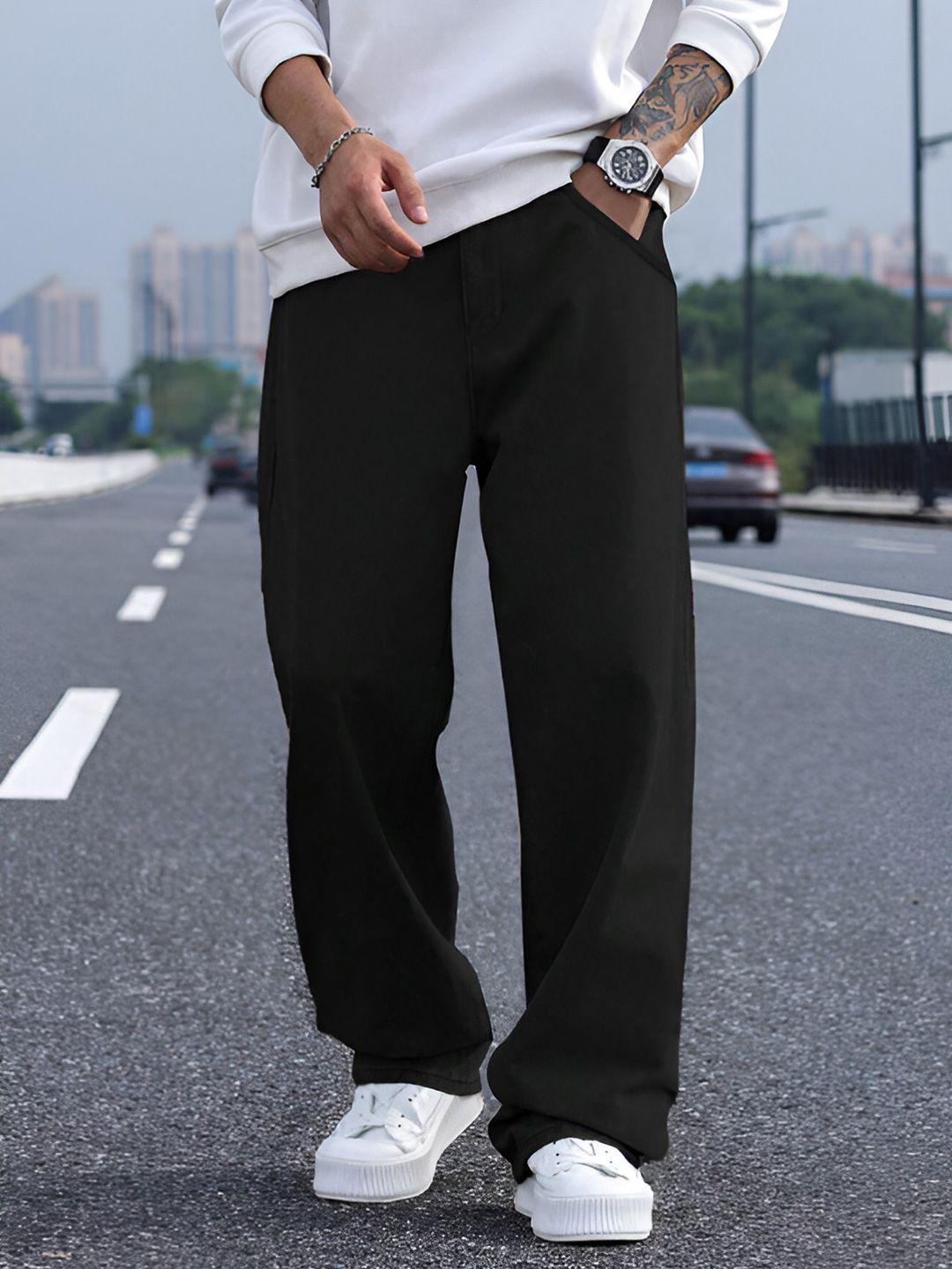 Ben Martin Bm-jj12 Men Jean Wide Leg High-Rise Cotton Stretchable Jeans-picture-10